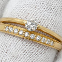 ノンブランド NON BRAND ダイヤモンド 0.30ct デザインリング イエローゴールド K18YG ダイヤモンド リング 指輪 18K 750 YG ラウンドブリリアント メレダイヤ 16.5号