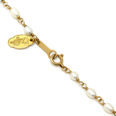 Chang Mee ローズクオーツ パール ペンダント ピンク×パールホワイト×イエローゴールド Pt850 パール ネックレス 18K 750 YG 淡水パール