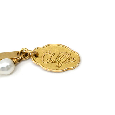 Chang Mee ローズクオーツ パール ペンダント ピンク×パールホワイト×イエローゴールド Pt850 パール ネックレス 18K 750 YG 淡水パール