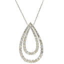 ノンブランド NON BRAND ダイヤ 2.00ct プラチナシルバー Pt900 ダイヤモンド Pt850（チェーン） ネックレス Pt900×Pt850 2連 ダブルフレーム ツインティアドロップ