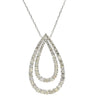ノンブランド NON BRAND ダイヤ 2.00ct プラチナシルバー Pt900 ダイヤモンド Pt850（チェーン） ネックレス Pt900×Pt850 2連 ダブルフレーム ツインティアドロップ