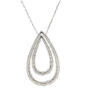 ノンブランド NON BRAND ダイヤ 2.00ct プラチナシルバー Pt900 ダイヤモンド Pt850（チェーン） ネックレス Pt900×Pt850 2連 ダブルフレーム ツインティアドロップ