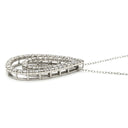 ノンブランド NON BRAND ダイヤ 2.00ct プラチナシルバー Pt900 ダイヤモンド Pt850（チェーン） ネックレス Pt900×Pt850 2連 ダブルフレーム ツインティアドロップ