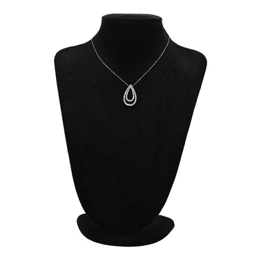 ノンブランド NON BRAND ダイヤ 2.00ct プラチナシルバー Pt900 ダイヤモンド Pt850（チェーン） ネックレス Pt900×Pt850 2連 ダブルフレーム ツインティアドロップ