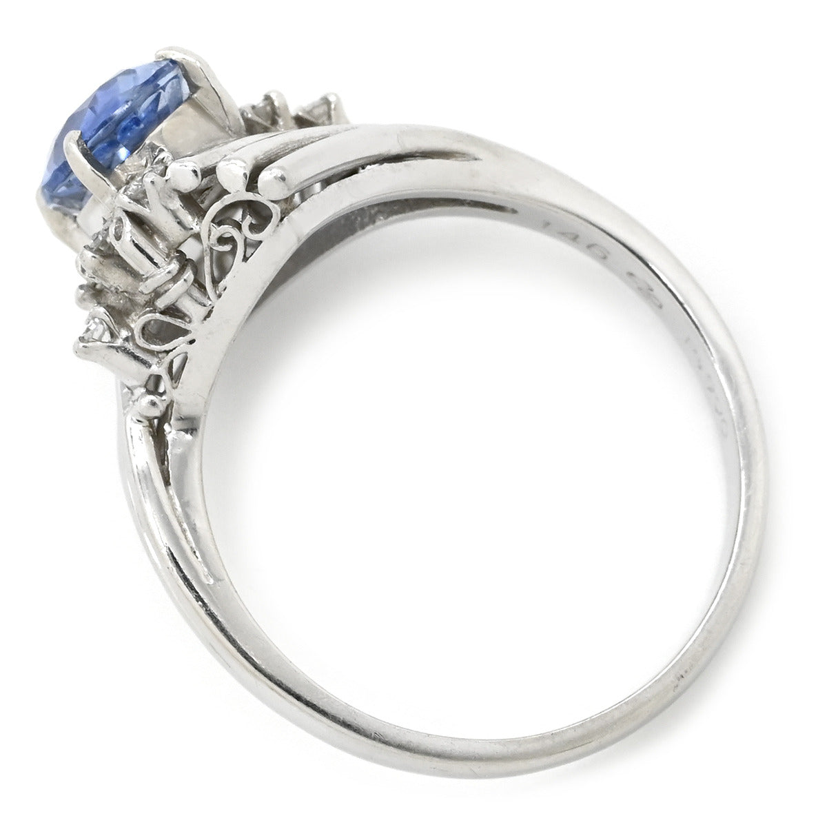 ノンブランド NON BRAND サファイア1.46ct ダイヤリング0.11ct ブルー