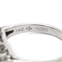ノンブランド NON BRAND サファイア1.46ct ダイヤリング0.11ct ブルー×プラチナシルバー Pt900 サファイア リング 指輪 Pt900 ブルー オーバル アシンメトリー デザイン 12号
