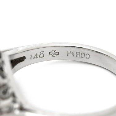 ノンブランド NON BRAND サファイア1.46ct ダイヤリング0.11ct ブルー×プラチナシルバー Pt900 サファイア リング 指輪 Pt900 ブルー オーバル アシンメトリー デザイン 12号