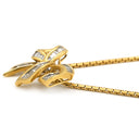 ノンブランド NON BRAND ダイヤモンド リボンモチーフ イエローゴールド K18YG ダイヤモンド ネックレス 結び目 18K 750 YG