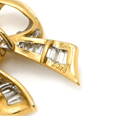 ノンブランド NON BRAND ダイヤモンド リボンモチーフ イエローゴールド K18YG ダイヤモンド ネックレス 結び目 18K 750 YG