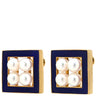 ミキモト MIKIMOTO あこやパール スクエア デザイン ブルー×イエローゴールド K18YG パール イヤリング MIKIMOTO 18K 750 YG 4P 真珠 ネジ式