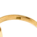 ノンブランド NON BRAND ガーネット ブラウン×イエローゴールド K18YG リング 指輪 茶 大粒 18K 750 YG オーバルカボションカット 12号