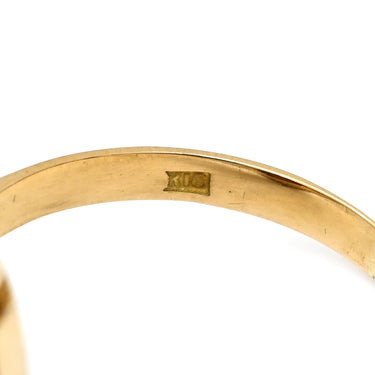ノンブランド NON BRAND ガーネット ブラウン×イエローゴールド K18YG リング 指輪 茶 大粒 18K 750 YG オーバルカボションカット 12号