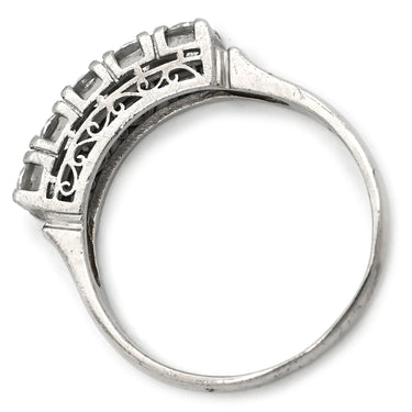 ノンブランド NON BRAND 一文字 ダイヤモンド プラチナシルバー Pt900 ダイヤモンド リング 指輪 プラチナ Pt900 5P 5石 5粒 エンゲージ ブライダル 造幣局検定マーク 19号
