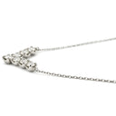 ノンブランド NON BRAND ダイヤモンド プラチナシルバー Pt900 ダイヤモンド Pt850(チェーン) ネックレス Pt900 プラチナ 7P 7石 7粒 V字デザイン 両吊りタイプ