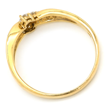 ノンブランド NON BRAND ダイヤモンド 0.50ct デザインリング イエローゴールド K18YG ダイヤモンド リング 指輪 18K 750 YG ウエーブ クロス ツイスト 10P 10石 23.5号