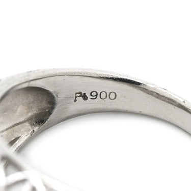 ノンブランド NON BRAND ダイヤモンド プラチナシルバー Pt900 ダイヤモンド リング 指輪 プラチナ Pt900 パヴェ 幅広 ドーム型 アラベスク 花 フラワーモチーフ 13号