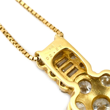 ノンブランド NON BRAND ダイヤモンド フラワーモチーフ イエローゴールド K18YG ダイヤモンド ネックレス 18K 750 YG 花