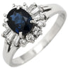 ノンブランド NON BRAND サファイア 1.05 ct ダイヤ 0.38ct ブルー×プラチナシルバー Pt900 サファイア ダイヤモンド リング 指輪 青 プラチナ Pt900 オーバルカット ヘイローデザイン 14号