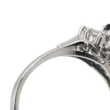 ノンブランド NON BRAND サファイア 1.05 ct ダイヤ 0.38ct ブルー×プラチナシルバー Pt900 サファイア ダイヤモンド リング 指輪 青 プラチナ Pt900 オーバルカット ヘイローデザイン 14号