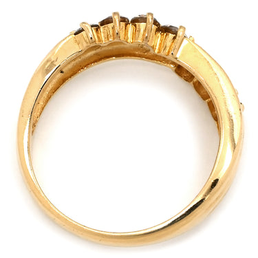ノンブランド NON BRAND ダイヤ 0.50ct イエローゴールド K18YG ダイヤモンド リング 指輪 K18YG Au750 18K 7粒 7石 7P ウェーブライン カーブ 10.5号