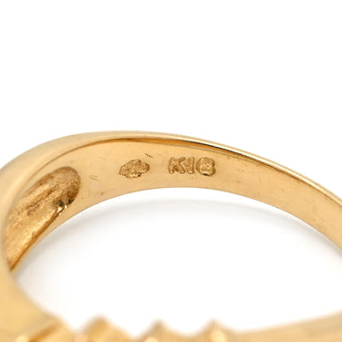 ノンブランド NON BRAND ダイヤ 0.50ct イエローゴールド K18YG ダイヤモンド リング 指輪 K18YG Au750 18K 7粒 7石 7P ウェーブライン カーブ 10.5号