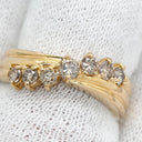 ノンブランド NON BRAND ダイヤ 0.50ct イエローゴールド K18YG ダイヤモンド リング 指輪 K18YG Au750 18K 7粒 7石 7P ウェーブライン カーブ 10.5号
