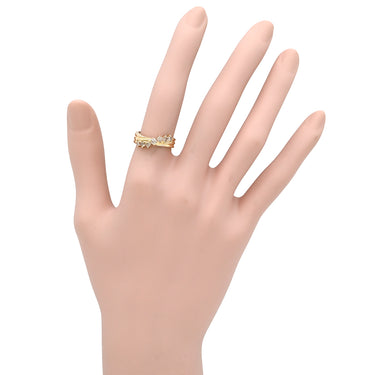 ノンブランド NON BRAND ダイヤ 0.50ct イエローゴールド K18YG ダイヤモンド リング 指輪 K18YG Au750 18K 7粒 7石 7P ウェーブライン カーブ 10.5号