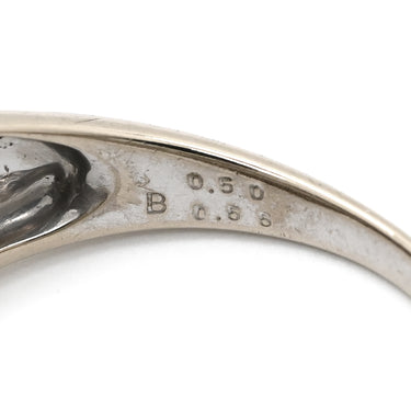 ノンブランド NON BRAND パヴェ ブラックダイヤモンド ブラック×ホワイトゴールド K18WG ダイヤモンド リング 指輪 Au750 18K ウェーブ 波型 幅広 ボリューム ワイド バイカラー 12号