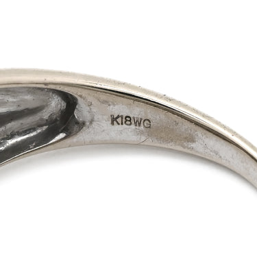 ノンブランド NON BRAND パヴェ ブラックダイヤモンド ブラック×ホワイトゴールド K18WG ダイヤモンド リング 指輪 Au750 18K ウェーブ 波型 幅広 ボリューム ワイド バイカラー 12号