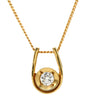 ノンブランド NON BRAND ソリティア ダイヤモンド 0.12ct イエローゴールド K18YG ダイヤモンド K18YG(チェーン/造幣局検定マーク) ネックレス Au750 18K 18金 1P 1石 1粒 U字デザイン