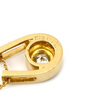 ノンブランド NON BRAND ソリティア ダイヤモンド 0.12ct イエローゴールド K18YG ダイヤモンド K18YG(チェーン/造幣局検定マーク) ネックレス Au750 18K 18金 1P 1石 1粒 U字デザイン