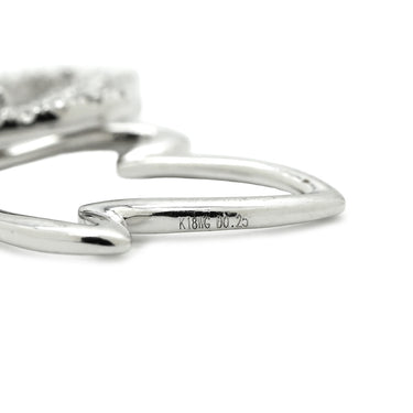 ノンブランド NON BRAND ダイヤ リーフモチーフ ホワイトゴールド K18WG ダイヤモンド ピアス 18K 750 WG ドロップ スウィング