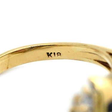 ノンブランド NON BRAND ルビー サファイア ダイヤモンド デザインリング レッド×ブルー×ホワイトゴールド×イエローゴールド K18YG K18WG ルビー サファイア ダイヤモンド リング 指輪 赤 青 Au750 18K YG WG 12号