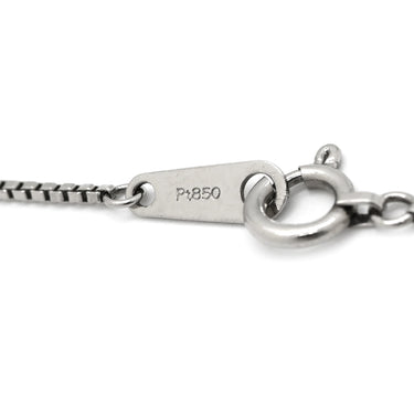ノンブランド NON BRAND ダイヤモンド プラチナシルバー Pt900 ダイヤモンド Pt850(チェーン) ネックレス Pt900 プラチナ 4P 4石 4粒 6本爪 ベネチアンチェーン