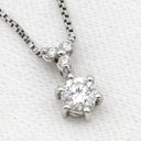 ノンブランド NON BRAND ダイヤモンド プラチナシルバー Pt900 ダイヤモンド Pt850(チェーン) ネックレス Pt900 プラチナ 4P 4石 4粒 6本爪 ベネチアンチェーン
