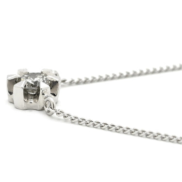 ノンブランド NON BRAND ソリティア ダイヤモンド プラチナシルバー Pt900 ダイヤモンド Pt850(チェーン/造幣局検定マーク) ネックレス プラチナ 1P 1石 1粒 6本花爪 両吊りタイプ 小さめ