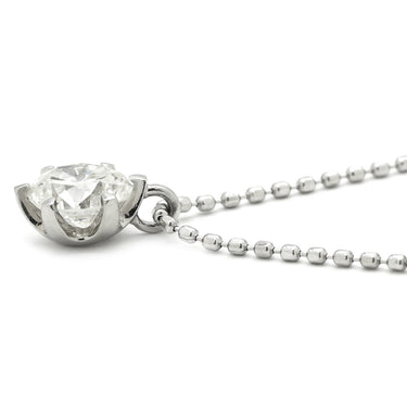 ノンブランド NON BRAND ダイヤモンド 0.547ct ペンダント プラチナシルバー Pt900 ダイヤモンド PT850(チェーン) ネックレス 1粒 1石 ラウンドブリリアントカット ボールチェーン