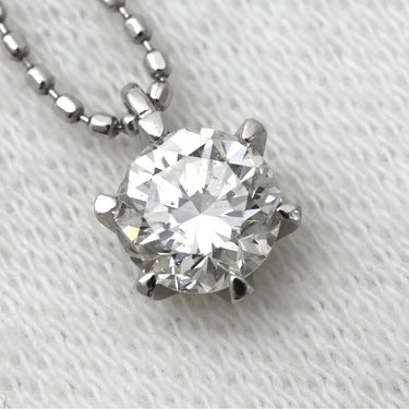 ノンブランド NON BRAND ダイヤモンド 0.547ct ペンダント プラチナシルバー Pt900 ダイヤモンド PT850(チェーン) ネックレス 1粒 1石 ラウンドブリリアントカット ボールチェーン