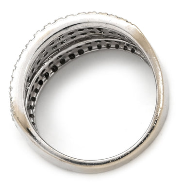 ノンブランド NON BRAND パヴェダイヤ 0.60ct リング ホワイトゴールド K18WG ダイヤモンド リング 指輪 K18WG Au750 18K 18金 3ライン 3連 ワイドリング 12.5号