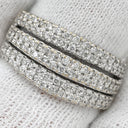ノンブランド NON BRAND パヴェダイヤ 0.60ct リング ホワイトゴールド K18WG ダイヤモンド リング 指輪 K18WG Au750 18K 18金 3ライン 3連 ワイドリング 12.5号