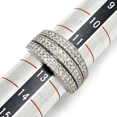 ノンブランド NON BRAND パヴェダイヤ 0.60ct リング ホワイトゴールド K18WG ダイヤモンド リング 指輪 K18WG Au750 18K 18金 3ライン 3連 ワイドリング 12.5号