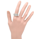 ノンブランド NON BRAND パヴェダイヤ 0.60ct リング ホワイトゴールド K18WG ダイヤモンド リング 指輪 K18WG Au750 18K 18金 3ライン 3連 ワイドリング 12.5号