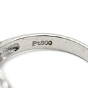 ノンブランド NON BRAND ダイヤモンド プラチナシルバー Pt900 ダイヤモンド リング 指輪 Pt900 プラチナ パヴェ 2列 2連 V字デザイン Vライン バゲットカット 9.5号