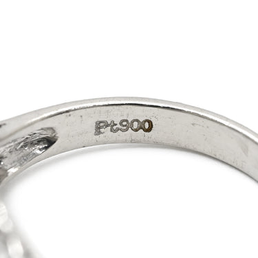 ノンブランド NON BRAND ダイヤモンド プラチナシルバー Pt900 ダイヤモンド リング 指輪 Pt900 プラチナ パヴェ 2列 2連 V字デザイン Vライン バゲットカット 9.5号