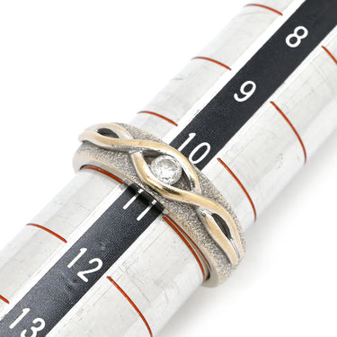 ノンブランド NON BRAND ダイヤモンド 0.10ct デザインリング ホワイトゴールド K18WG ダイヤモンド リング 指輪 18K 750 WG 1粒 1石 10.5号