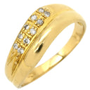 ノンブランド NON BRAND ダイヤ 0.08ct イエローゴールド K18YG ダイヤモンド リング 指輪 K18YG Au750 18K アーチライン アシンメトリーデザイン 11.5号