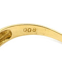 ノンブランド NON BRAND ダイヤ 0.08ct イエローゴールド K18YG ダイヤモンド リング 指輪 K18YG Au750 18K アーチライン アシンメトリーデザイン 11.5号