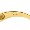 ノンブランド NON BRAND ダイヤ 0.08ct イエローゴールド K18YG ダイヤモンド リング 指輪 K18YG Au750 18K アーチライン アシンメトリーデザイン 11.5号