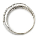 ノンブランド NON BRAND パヴェダイヤ 一文字リング ホワイトゴールド K18WG ダイヤモンド リング 指輪 18K 750 WG 3列 ラウンドブリリアント 13号