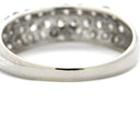 ノンブランド NON BRAND パヴェダイヤ 一文字リング ホワイトゴールド K18WG ダイヤモンド リング 指輪 18K 750 WG 3列 ラウンドブリリアント 13号